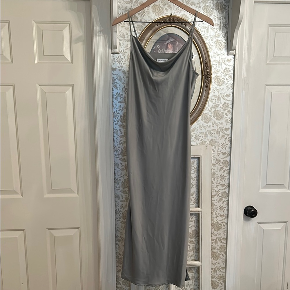Prologue green silky dress